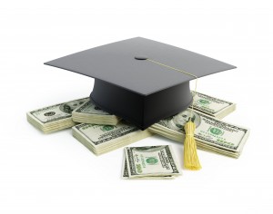 Graduation cap with money underneath